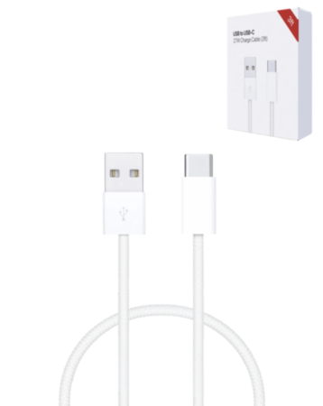 USB A-C Fast Charging Data Cable (3ft) (27W) (Only Ground Shipping)