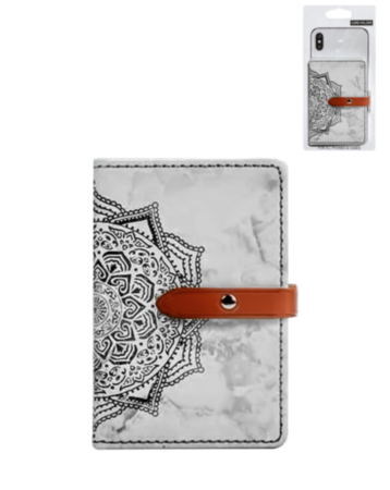 Universal Back Phone Datura Flower Leather Card Slot (GRAY) (Only Ground Shipping)