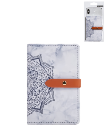 Universal Back Phone Datura Flower Leather Card Slot (PURPLE) (Only Ground Shipping)