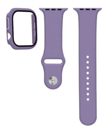 Silicone Soft Band with Tempered Glass - LIGHT PURPLE for iWatch 42mm (2024) (Only Ground Shipping)