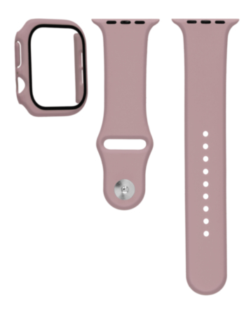 Silicone Soft Band with Tempered Glass - PINK for iWatch 42mm (2024) (Only Ground Shipping)
