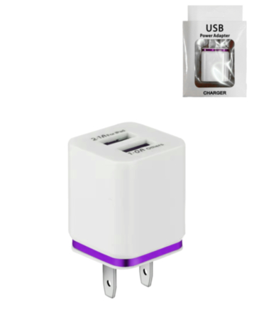 Dual USB-A Wall Adapter Power Adapter (5W) (Only Ground Shipping)