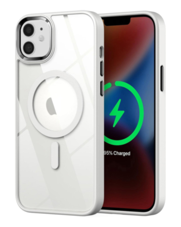 Shiny Magnetic Clear Cases - WHITE for iPhone 11 (Only Ground Shipping)