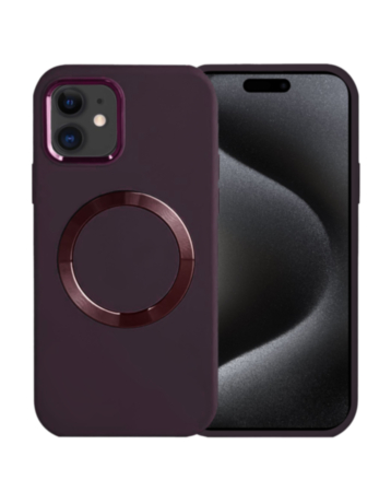 Soft Solid Silicone Case with Wireless Charging - DARK MAROON for iPhone 11 (Only Ground Shipping)
