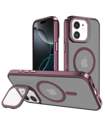 Slim Transparent Camera Stand Case with Wireless Charging - RED for iPhone 11 (Only Ground Shipping)