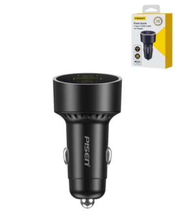 PISEN Quick 2 Type-C + USB-A Car Charger (60W) (Only Ground Shipping)