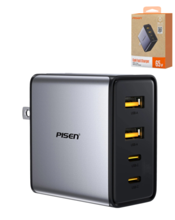 PISEN Bolt Utility GaN 4-Port Fast Charger (65W) (Only Ground Shipping)