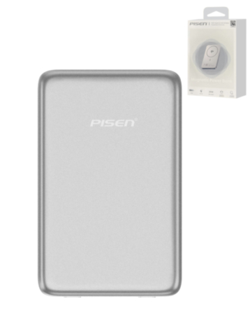 PISEN SleekVolt Wireless Power Bank (5000 mAh) (20W) (Gray) (Only Ground Shipping)