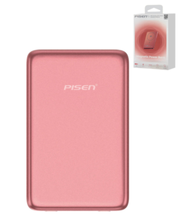 PISEN SleekVolt Wireless Power Bank (5000 mAh) (20W) (Red) (Only Ground Shipping)