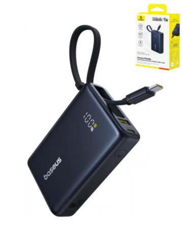 BASEUS PicoGo Digital Display Power Bank (45W) (10000mAh) (COSMIC BLACK) (Only Ground Shipping)