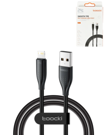 Toocki USB A-L Non-MFI Fast Charging Data Cable (BLACK) (6ft) (20W) (Only Ground Shipping)