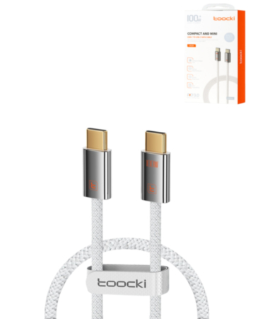 Toocki Compact Zinc Alloy USB C-C Super-Fast Charging Data Cable (100W) (3ft) (Only Ground Shipping)