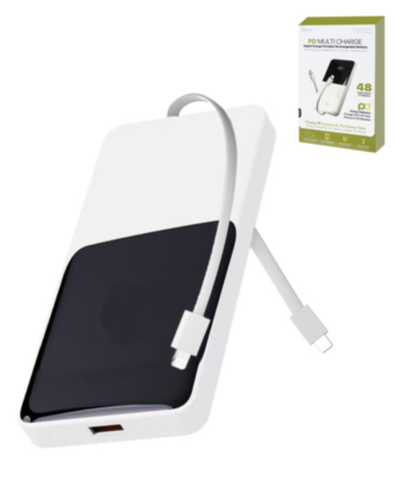 POMGEAR PD Multi Charge Portable Power Bank with Digital Display (WHITE) (10000mAh) (Only Ground Shipping)