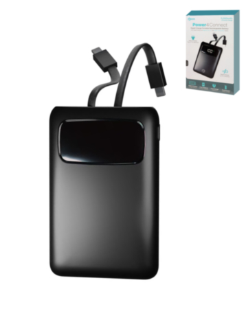 POMGEAR Power4Connect Rapid Charge Portable Power Bank with Digital Display (BLACK) (5000mAh) (Only Ground Shipping)