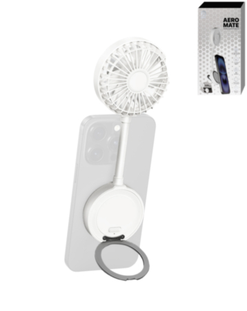POMGEAR Bendable Magnetic Portable Fan (WHITE) (Only Ground Shipping)