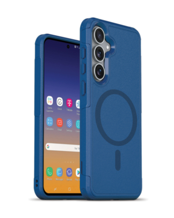 xBase by PowerPeak ProTech MagSafe Compatible Rugged Armor Protective Case (Blue) for Galaxy S24 Plus / S25 Plus (Only Ground Shipping)