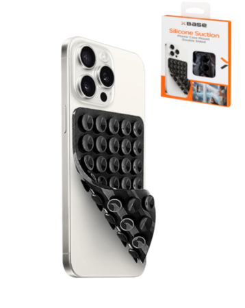xBase by PowerPeak - Suction Cup Grip Phone Holder - (BLACK) (Only Ground Shipping)