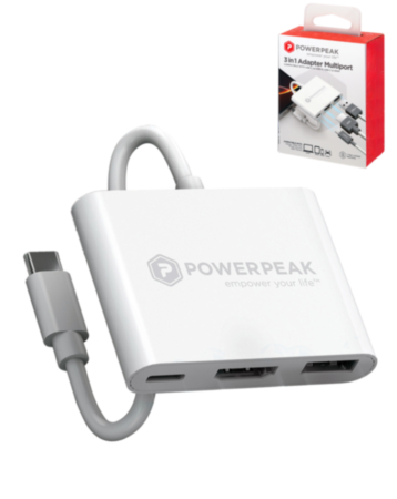 PowerPeak 3 in 1 USB C to HDMI Adapter Multiport (Only Ground Shipping)