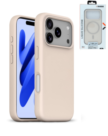 xBase by PowerPeak Liquid Silicone Gel/Rubber MagSafe for iPhone 17 Pro (DESERT GOLD) (Only Ground Shipping)