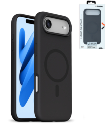 xBase by PowerPeak Liquid Silicone Gel/Rubber MagSafe for iPhone Air (BLACK) (Only Ground Shipping)