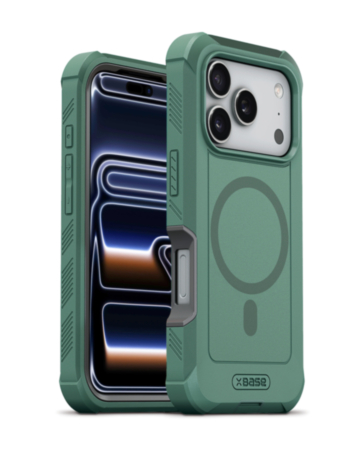 xBase by PowerPeak Boulder Heavy Duty MagSafe Protective Case for iPhone 17 Pro Max / 18 Pro Max (Green) (Only Ground Shipping)