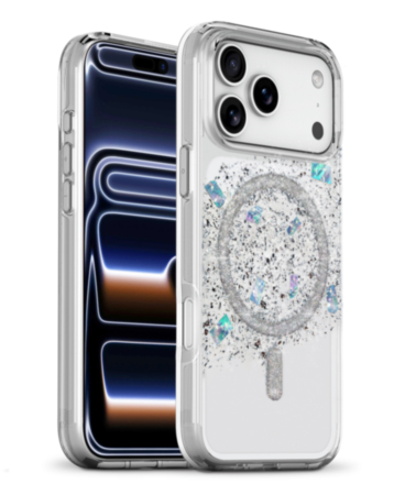 xBase by PowerPeak Sparkleline Series MagSafe Case (Silver Stripe) for iPhone 17 Pro Max / 18 Pro Max (Only Ground Shipping)