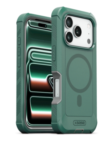 xBase by PowerPeak Boulder Heavy Duty MagSafe Protective Case (Green) for iPhone 17 Pro / 18 Pro (Only Ground Shipping)