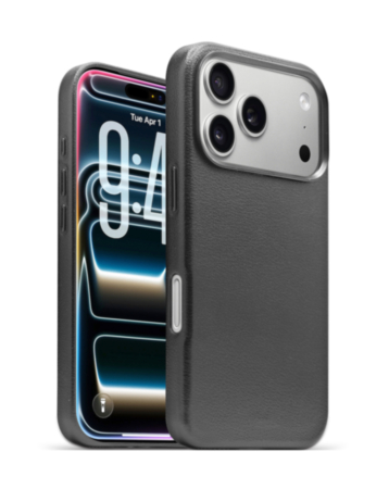 xBase by PowerPeak Leather MagSafe Case (Black) for iPhone 17 Pro / 18 Pro (Only Ground Shipping)