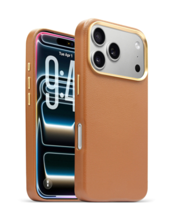 xBase by PowerPeak Leather MagSafe Case (Brown) for iPhone 17 Pro / 18 Pro (Only Ground Shipping)
