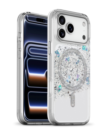 xBase by PowerPeak Sparkleline Series MagSafe Case (Silver Stripe) for iPhone 17 Pro / 18 Pro (Only Ground Shipping)