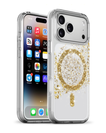xBase by PowerPeak Sparkleline Series MagSafe Case (Gold Stripe) for iPhone 17 Pro / 18 Pro (Only Ground Shipping)