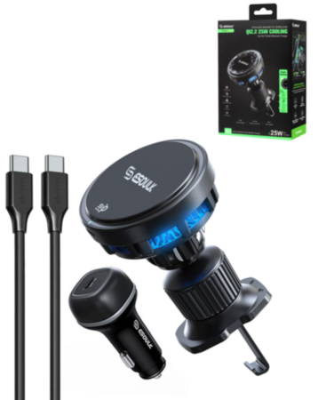 Esoulk Qi2.2 Cooling Magnetic Wireless Air Vent Car Charger (3ft) (25W) (Only Ground Shipping)