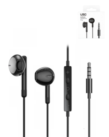 Urban by PowerPeak Sound Gear Earbuds AUX (3.5mm) (BLACK) (Only Ground Shipping)