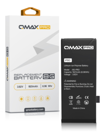 QMAX Pro Replacement Battery for iPhone 8 (1821 mAh) (Only Ground Shipping)