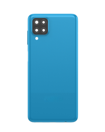 Back Glass with Camera Lens and Adhesive for Galaxy A12 Nacho (A127 / 2021) (NO LOGO) (BLUE)