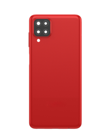 Back Glass with Camera Lens and Adhesive for Galaxy A12 Nacho (A127 / 2021) (NO LOGO) (RED)