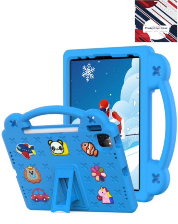 Shockproof Handle Case - BLUE for iPad Air 6 / Air 7 / Air 13 (2024/2025) / Pro 13 (2024/2025) / Pro 12.9 (3rd/4th/5th/6th) (Only Ground Shipping)