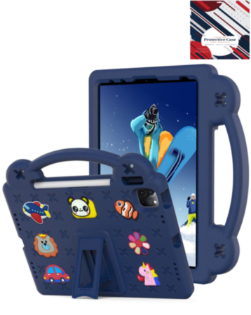 Shockproof Handle Case - NAVY BLUE for iPad Air 6 / Air 7 / Air 13 (2024/2025) / Pro 13 (2024/2025) / Pro 12.9 (3rd/4th/5th/6th) (Only Ground Shipping)