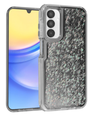 Shiny Hard Shockproof Transpalet Case - BLACK for Galaxy A15 (Only Ground Shipping)