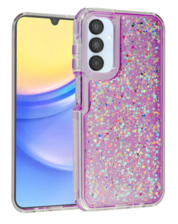 Shiny Hard Shockproof Transpalet Case - PURPLE for Galaxy A15 (Only Ground Shipping)