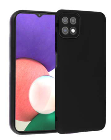 Full Cover New Design Silicone Case - BLACK for Galaxy A22 5G (Only Ground Shipping)