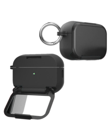 Creative Makeup Mirror Stand Holder Case (Black) for AirPods 4 / 5 (Only Ground Shipping)