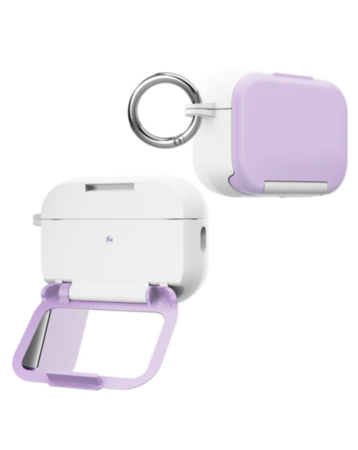 Creative Makeup Mirror Stand Holder Case (Light Purple) for AirPods 4 / 5 (Only Ground Shipping)