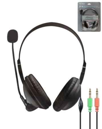 Bytech Media Headset with Microphone (BLACK) (Only Ground Shipping)