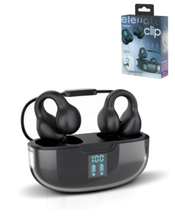 ELEVATE CLIP Open Ear True Wireless Earbuds - BLACK (Only Ground Shipping)
