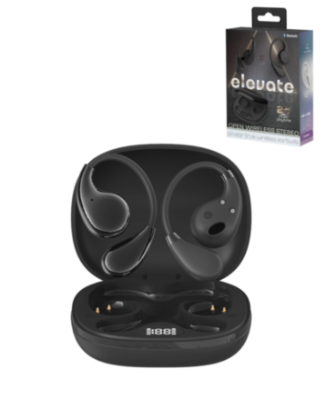 ELEVATE Open Wireless Stereo Earbuds - BLACK (Only Ground Shipping)