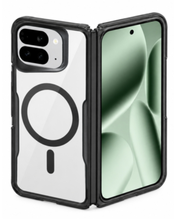 Matte q & Transparent Magnetic Case (Black) for Google Pixel 11 Pro Fold (Only Ground Shipping)