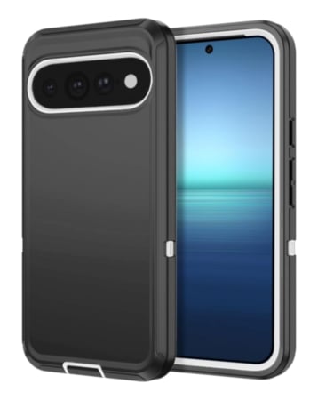 Heavy Duty Case for Google Pixel 9 Pro XL / 10 Pro XL / 11 Pro XL (Black & White) (Only Ground Shipping)