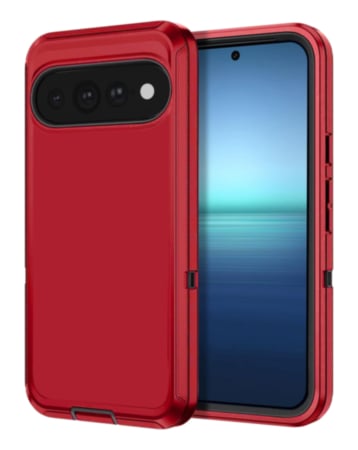 Heavy Duty Case for Google Pixel 9 Pro XL / 10 Pro XL / 11 Pro XL (Red & Black) (Only Ground Shipping)