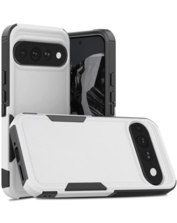 Dual Layers Shockproof Strong Case (White) for Google Pixel 9 Pro XL / 10 Pro XL / 11 Pro XL (Only Ground Shipping)